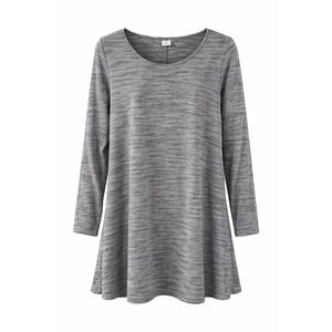 Old Navy Heather Gray Long Sleeve Swing Tee‎ Shirt Dress XXL Plus Size